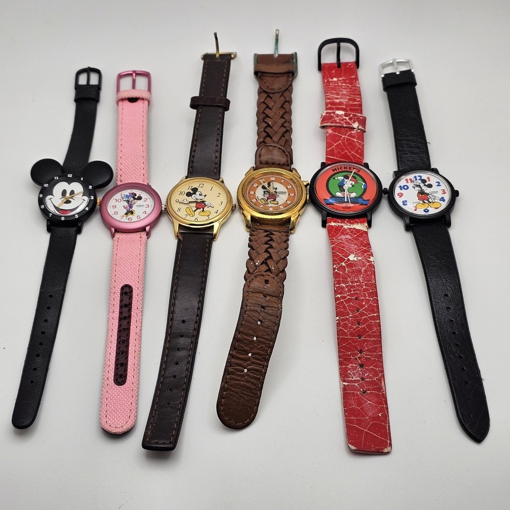 Vintage Lorus DISNEY Mickey Minnie Mouse Watch Lot of 6